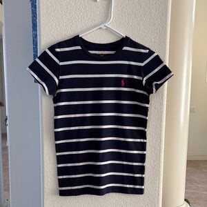 Polo by Ralph Lauren Navy and White Striped Tee